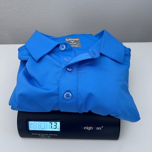 Callaway Mens Large Golf Polo Shirt Blue Opti-Dri Short Sleeve Performance - Picture 11 of 14